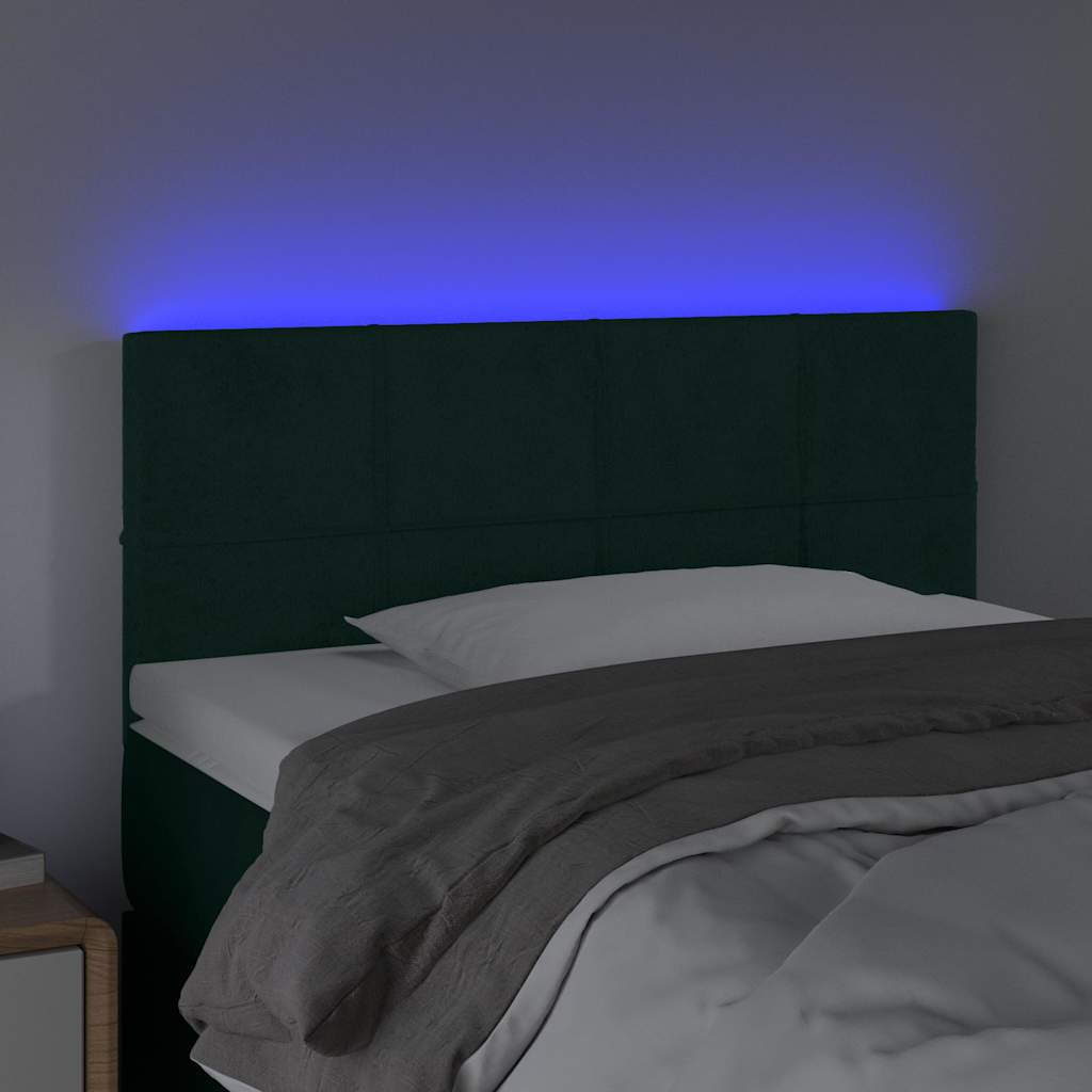 Hoofdbord LED 80x5x78/88 cm fluweel donkergroen is nu te koop bij PeponiXL, paradijselijk wonen!