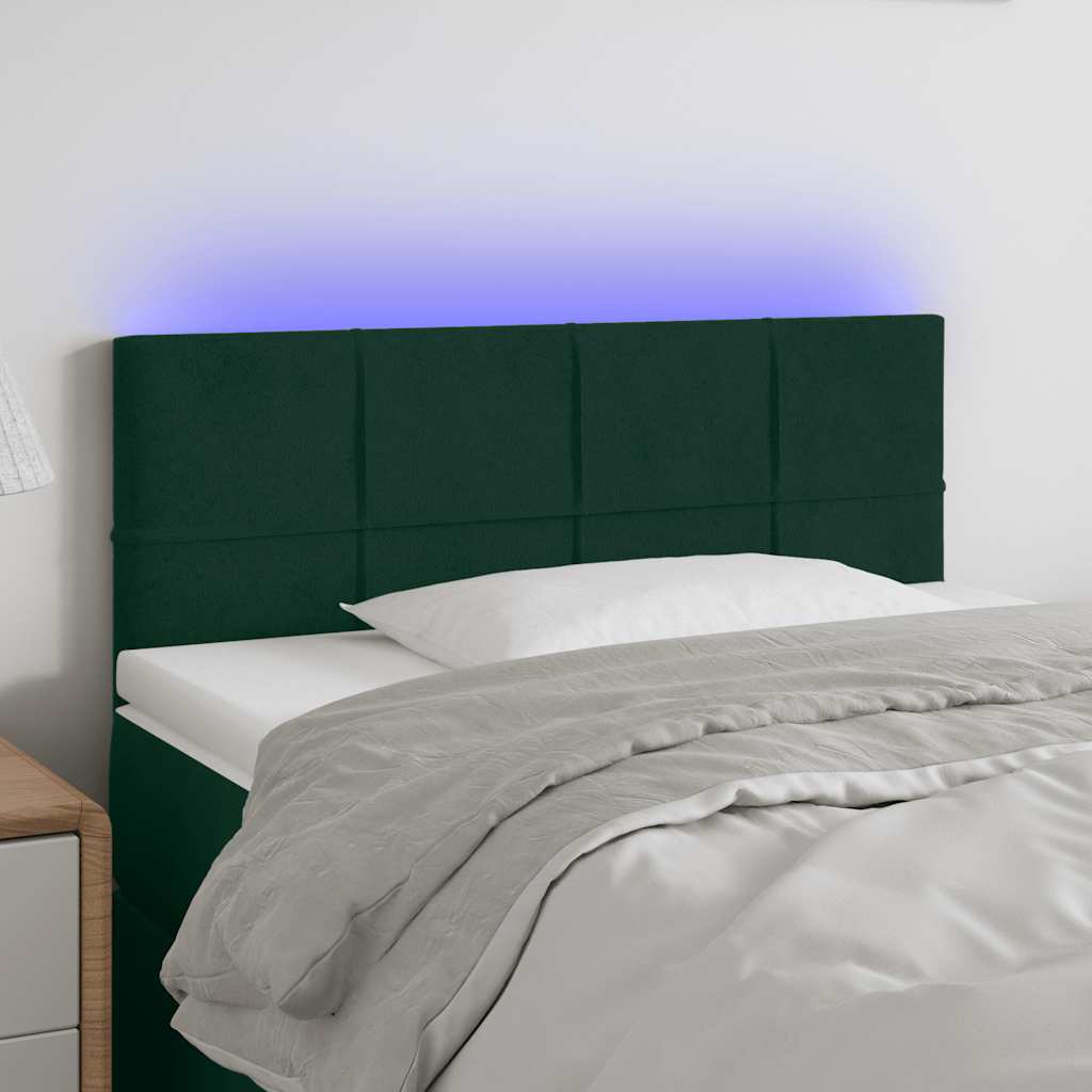 Hoofdbord LED 80x5x78/88 cm fluweel donkergroen is nu te koop bij PeponiXL, paradijselijk wonen!