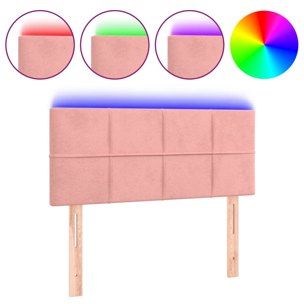 Hoofdbord LED 90x5x78/88 cm fluweel roze is nu te koop bij PeponiXL, paradijselijk wonen!