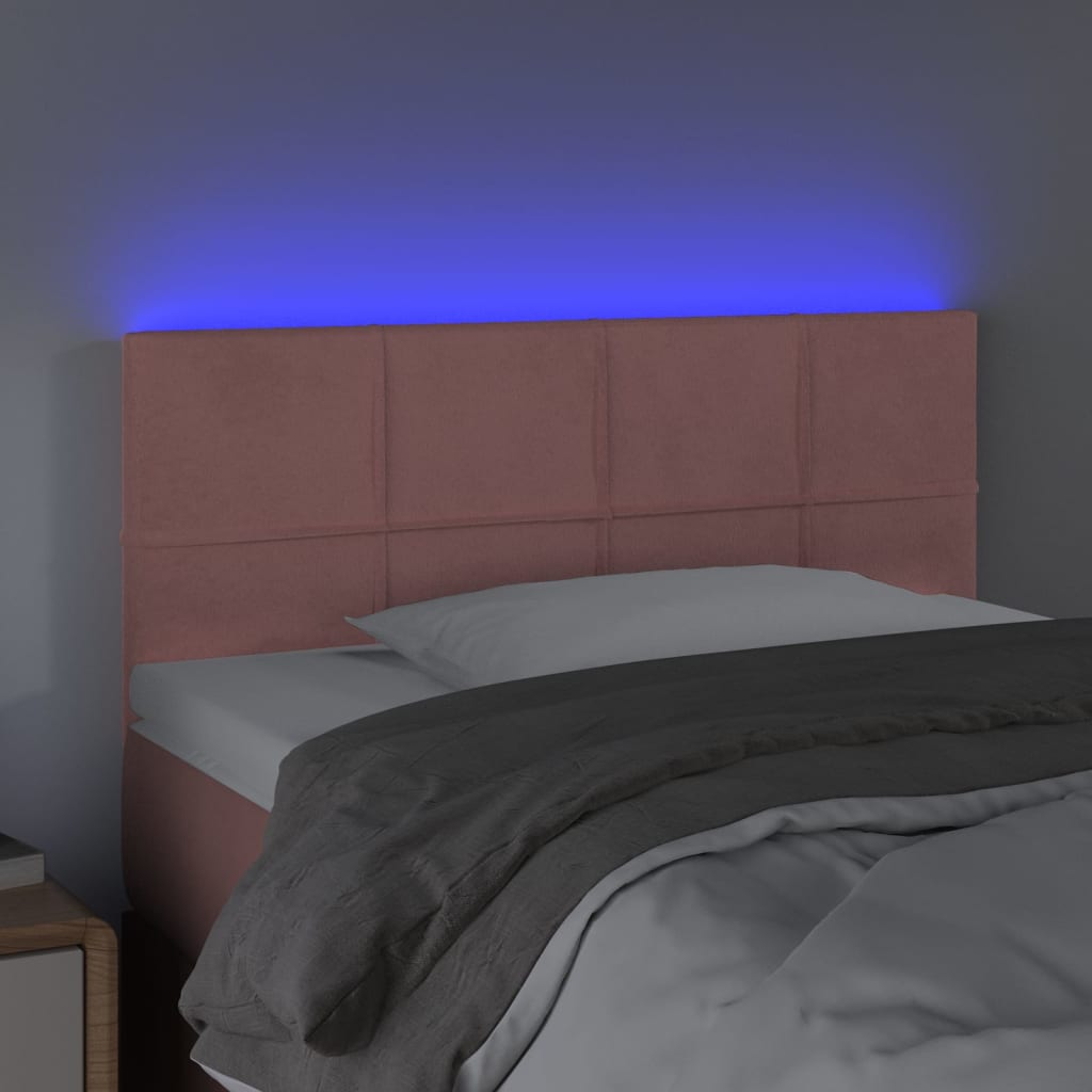 Hoofdbord LED 90x5x78/88 cm fluweel roze is nu te koop bij PeponiXL, paradijselijk wonen!