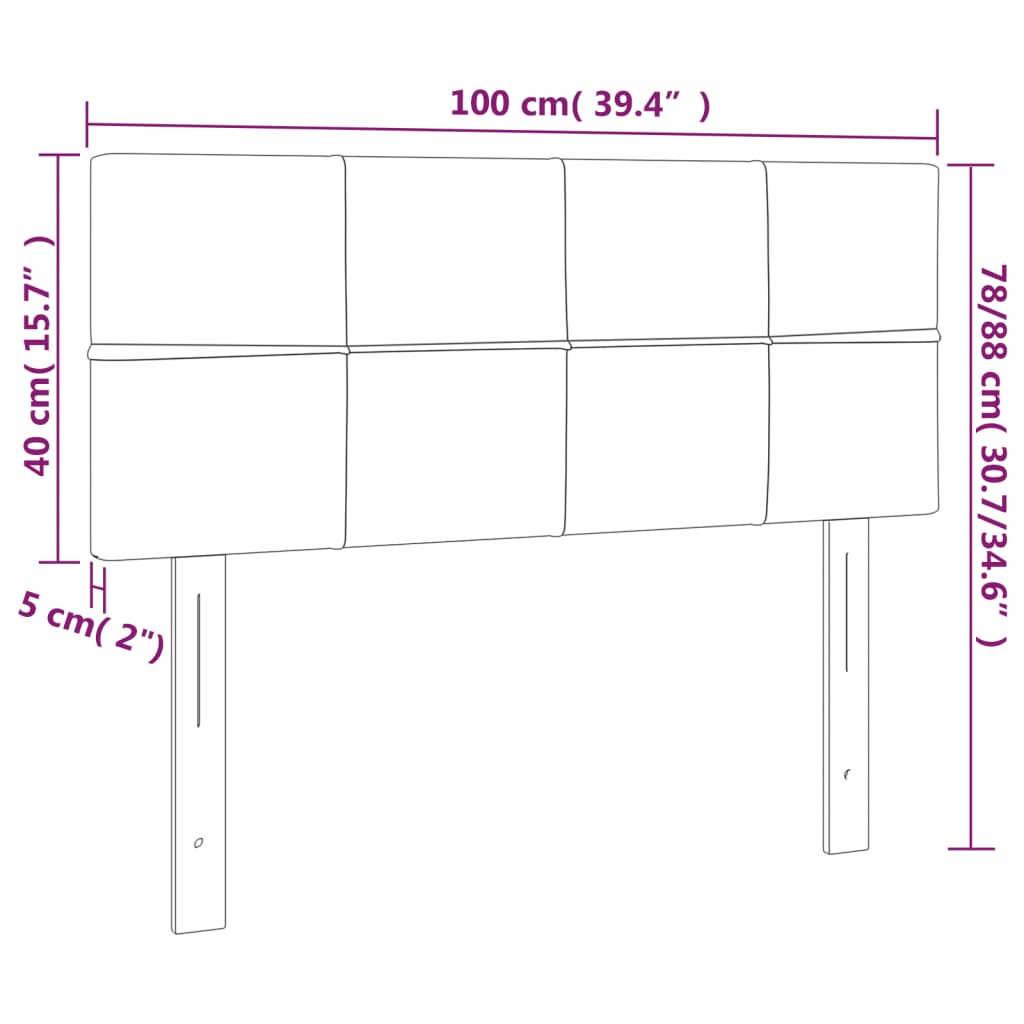 Hoofdbord LED 100x5x78/88 cm fluweel donkergrijs is nu te koop bij PeponiXL, paradijselijk wonen!