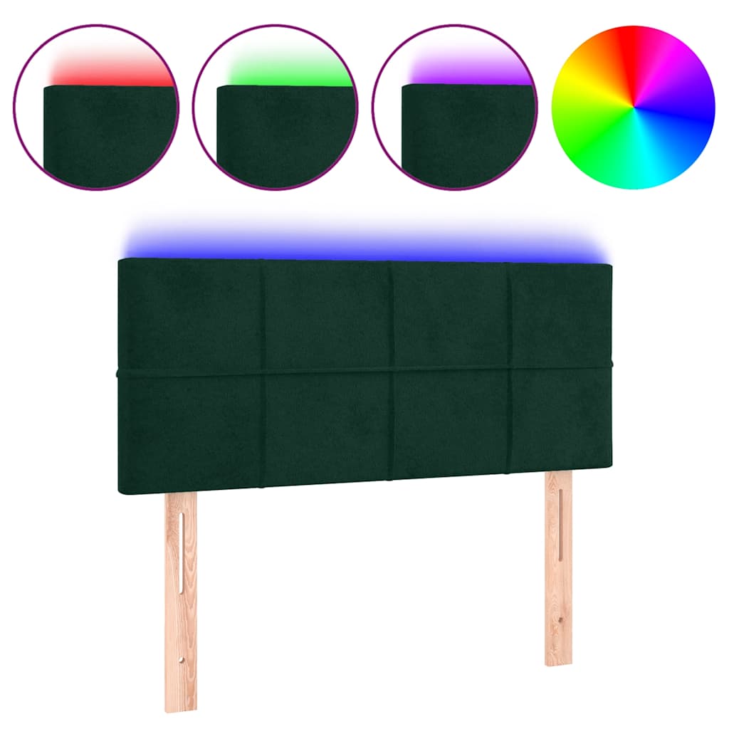 Hoofdbord LED 100x5x78/88 cm fluweel donkergroen is nu te koop bij PeponiXL, paradijselijk wonen!