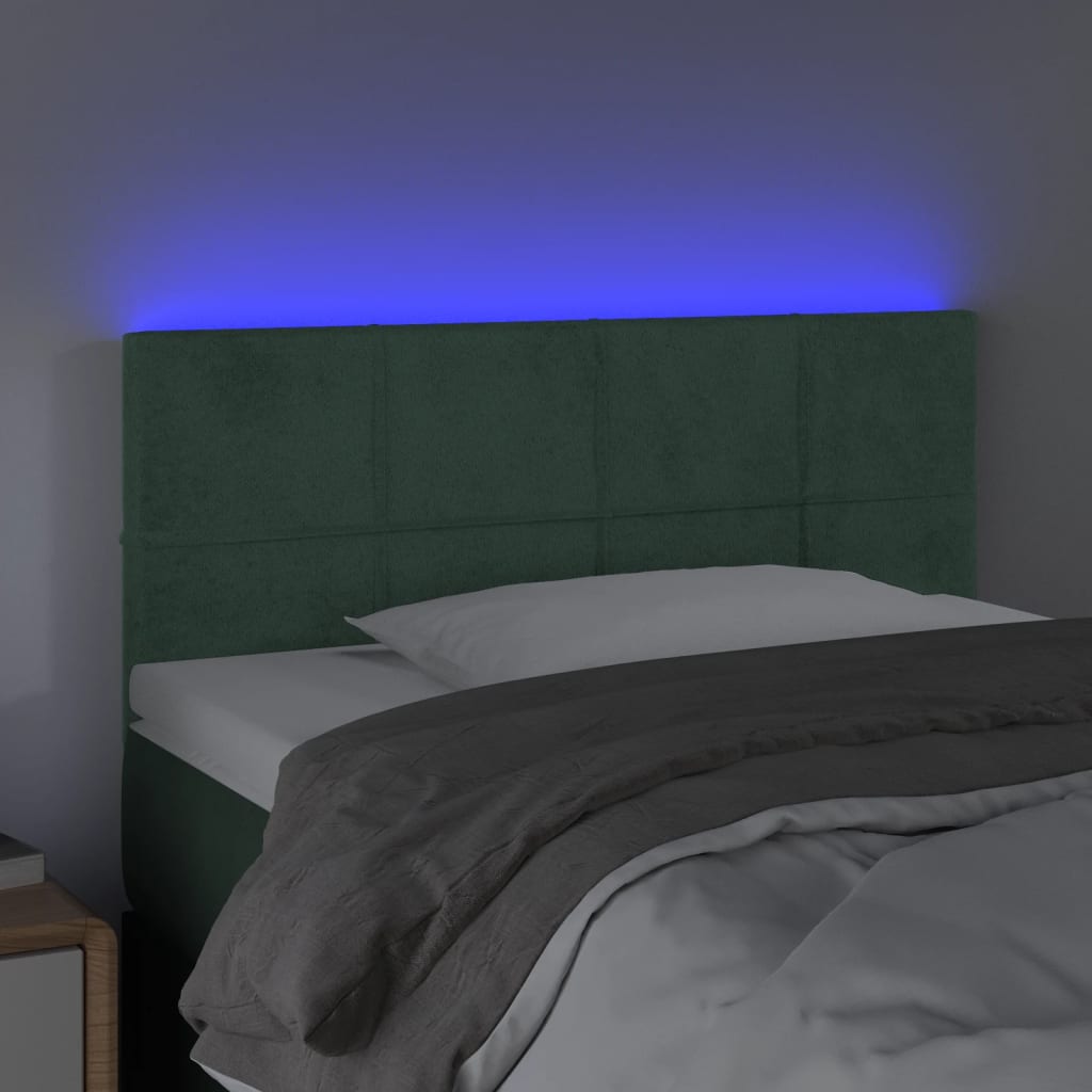 Hoofdbord LED 100x5x78/88 cm fluweel donkergroen is nu te koop bij PeponiXL, paradijselijk wonen!