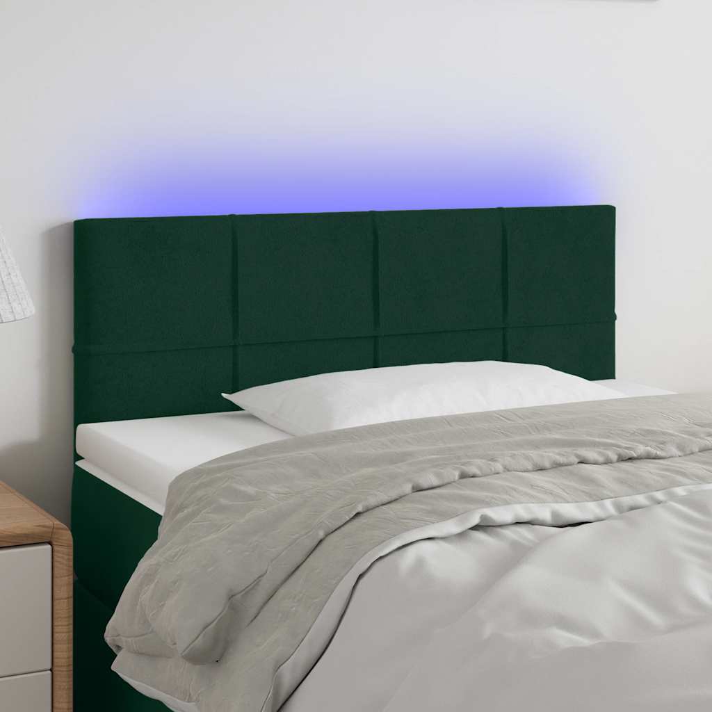 Hoofdbord LED 100x5x78/88 cm fluweel donkergroen is nu te koop bij PeponiXL, paradijselijk wonen!