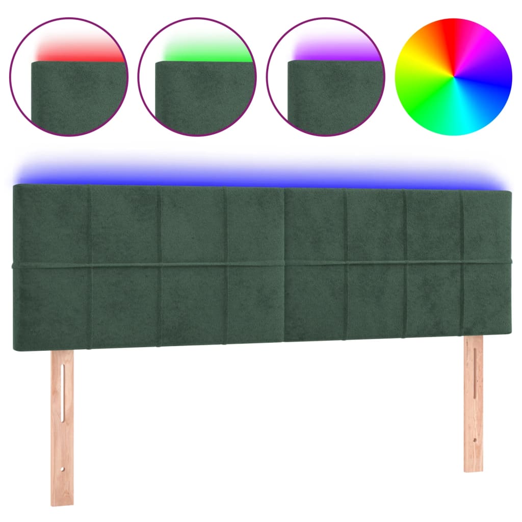 Hoofdbord LED 144x5x78/88 cm fluweel donkergroen is nu te koop bij PeponiXL, paradijselijk wonen!
