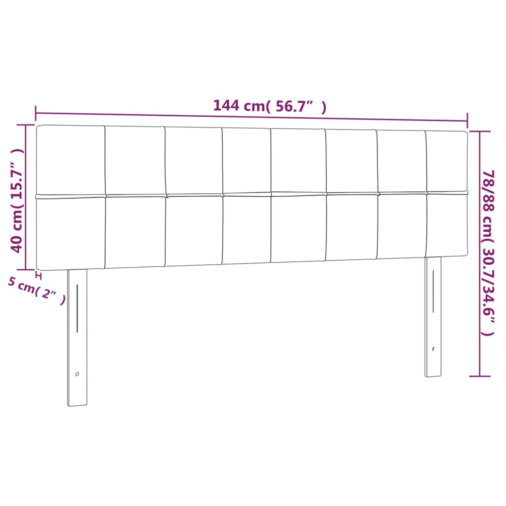 Hoofdbord LED 144x5x78/88 cm fluweel roze is nu te koop bij PeponiXL, paradijselijk wonen!