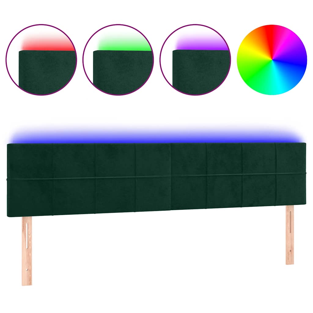 Hoofdbord LED 160x5x78/88 cm fluweel donkergroen is nu te koop bij PeponiXL, paradijselijk wonen!