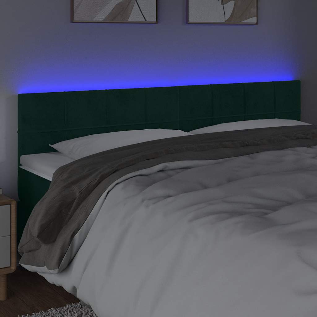 Hoofdbord LED 160x5x78/88 cm fluweel donkergroen is nu te koop bij PeponiXL, paradijselijk wonen!
