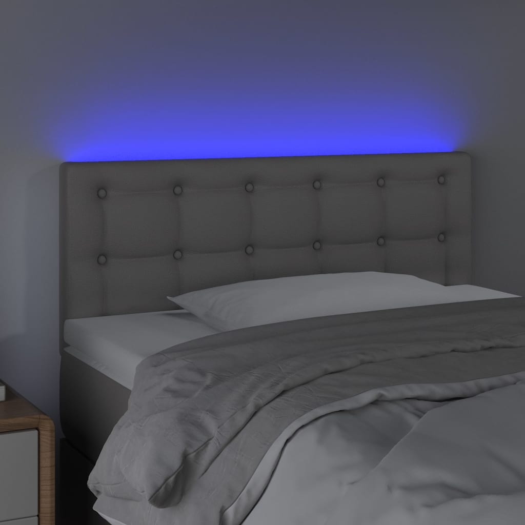 Hoofdbord LED 90x5x78/88 cm kunstleer grijs is nu te koop bij PeponiXL, paradijselijk wonen!