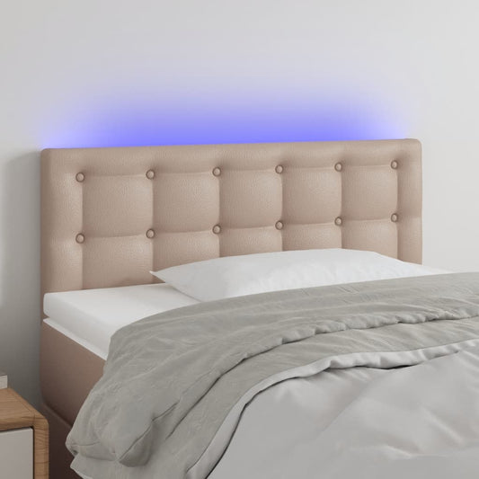 Hoofdbord LED 90x5x78/88 cm kunstleer cappuccinokleurig is nu te koop bij PeponiXL, paradijselijk wonen!