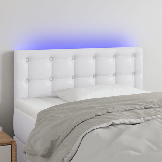 Hoofdbord LED 100x5x78/88 cm kunstleer wit is nu te koop bij PeponiXL, paradijselijk wonen!
