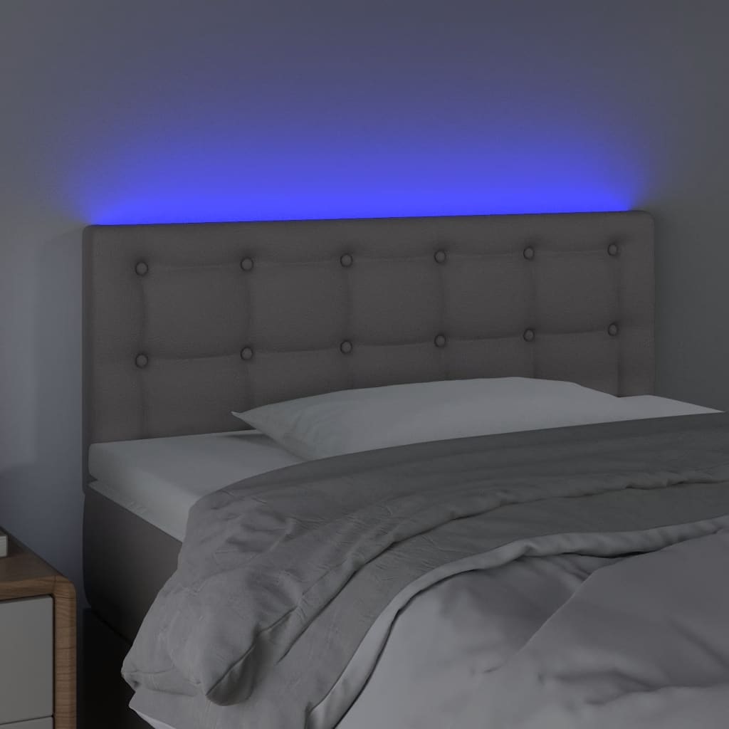 Hoofdbord LED 100x5x78/88 cm kunstleer grijs is nu te koop bij PeponiXL, paradijselijk wonen!