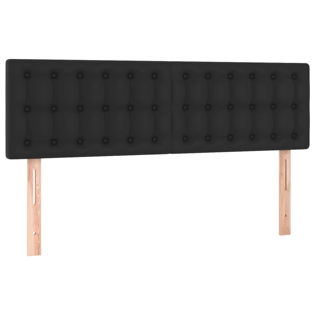 Hoofdbord LED 144x5x78/88 cm kunstleer zwart is nu te koop bij PeponiXL, paradijselijk wonen!