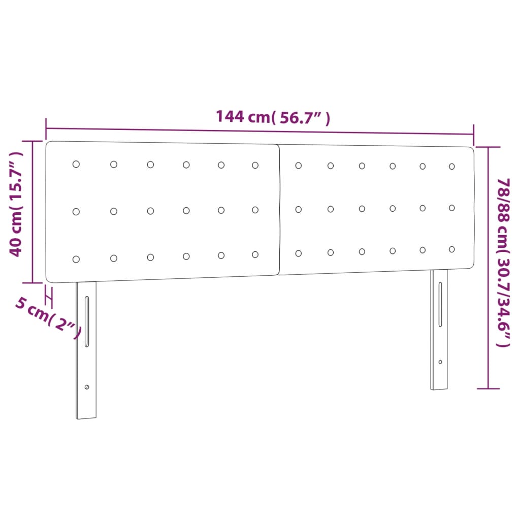 Hoofdbord LED 144x5x78/88 cm kunstleer zwart is nu te koop bij PeponiXL, paradijselijk wonen!