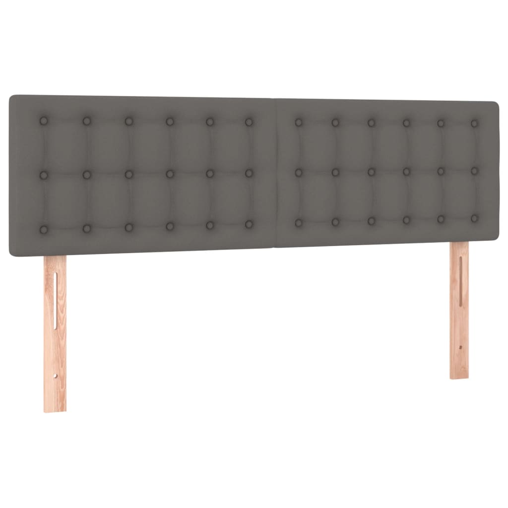Hoofdbord LED 144x5x78/88 cm kunstleer grijs is nu te koop bij PeponiXL, paradijselijk wonen!