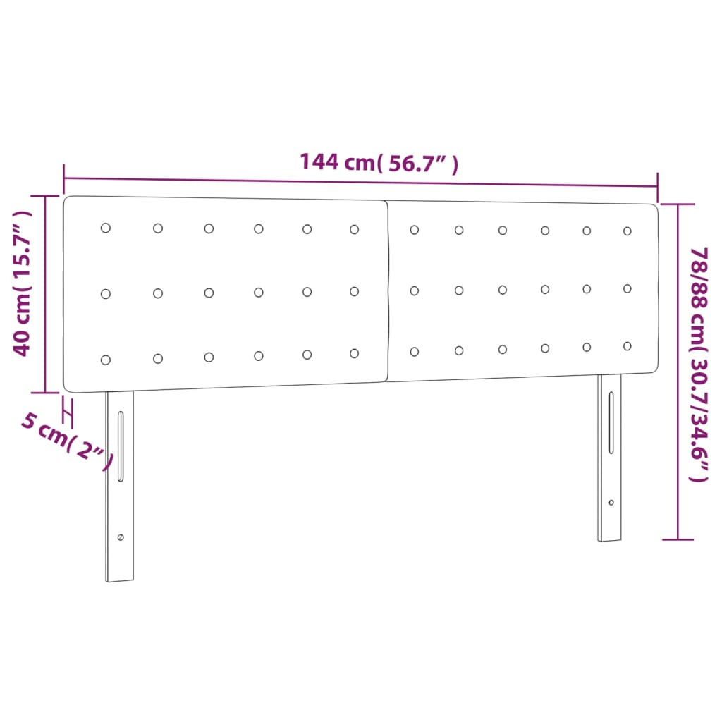 Hoofdbord LED 144x5x78/88 cm kunstleer cappuccinokleurig is nu te koop bij PeponiXL, paradijselijk wonen!