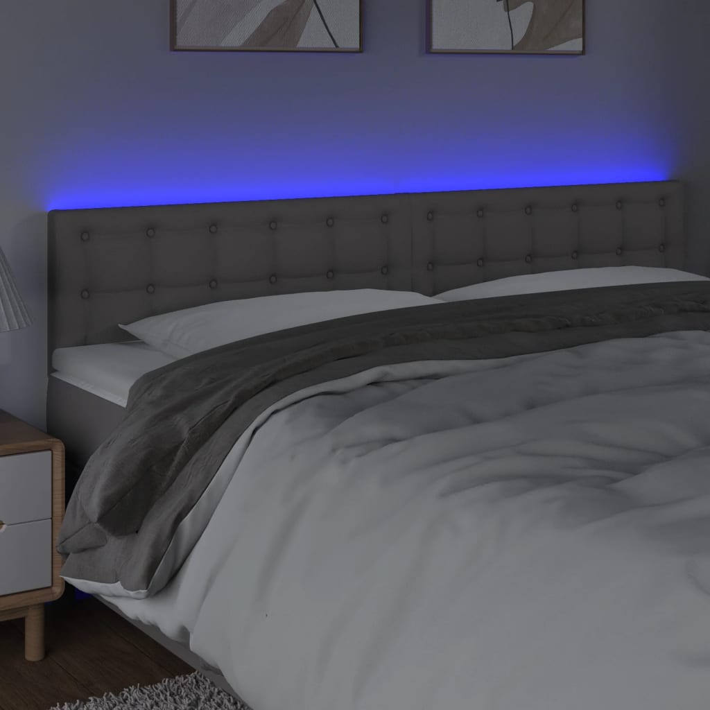 Hoofdbord LED 180x5x78/88 cm kunstleer grijs is nu te koop bij PeponiXL, paradijselijk wonen!