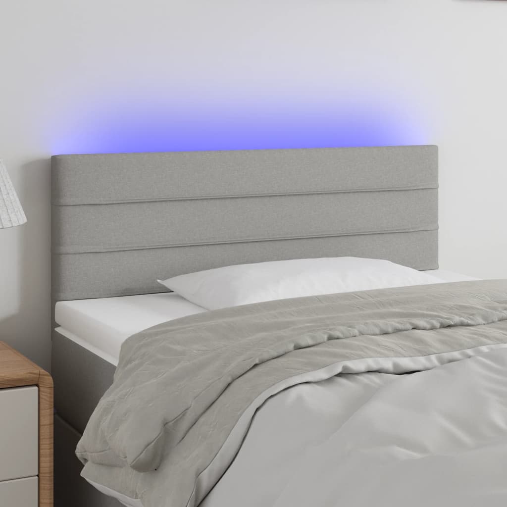 Hoofdbord LED 80x5x78/88 cm stof lichtgrijs is nu te koop bij PeponiXL, paradijselijk wonen!