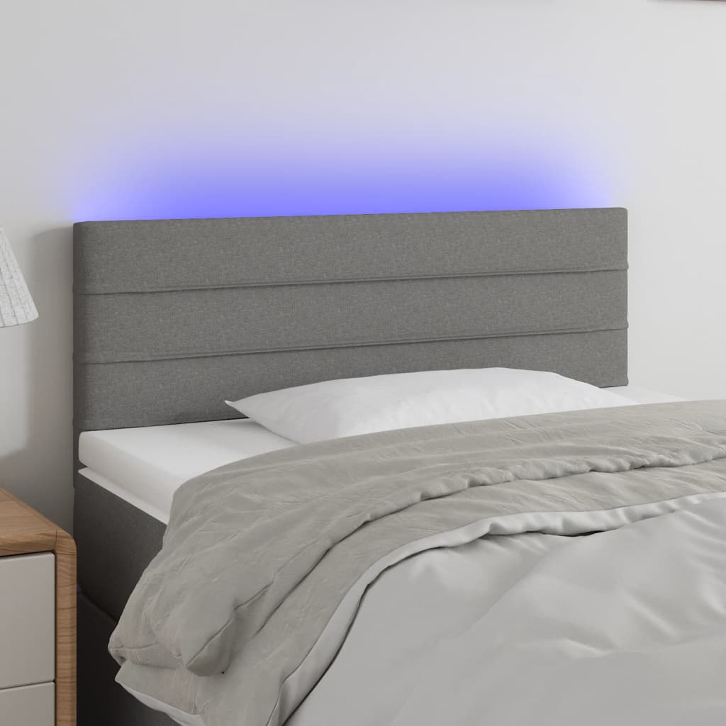 Hoofdbord LED 90x5x78/88 cm stof donkergrijs is nu te koop bij PeponiXL, paradijselijk wonen!