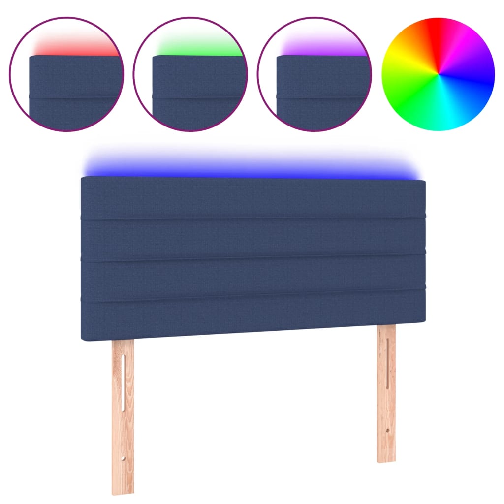 Hoofdbord LED 90x5x78/88 cm stof blauw is nu te koop bij PeponiXL, paradijselijk wonen!