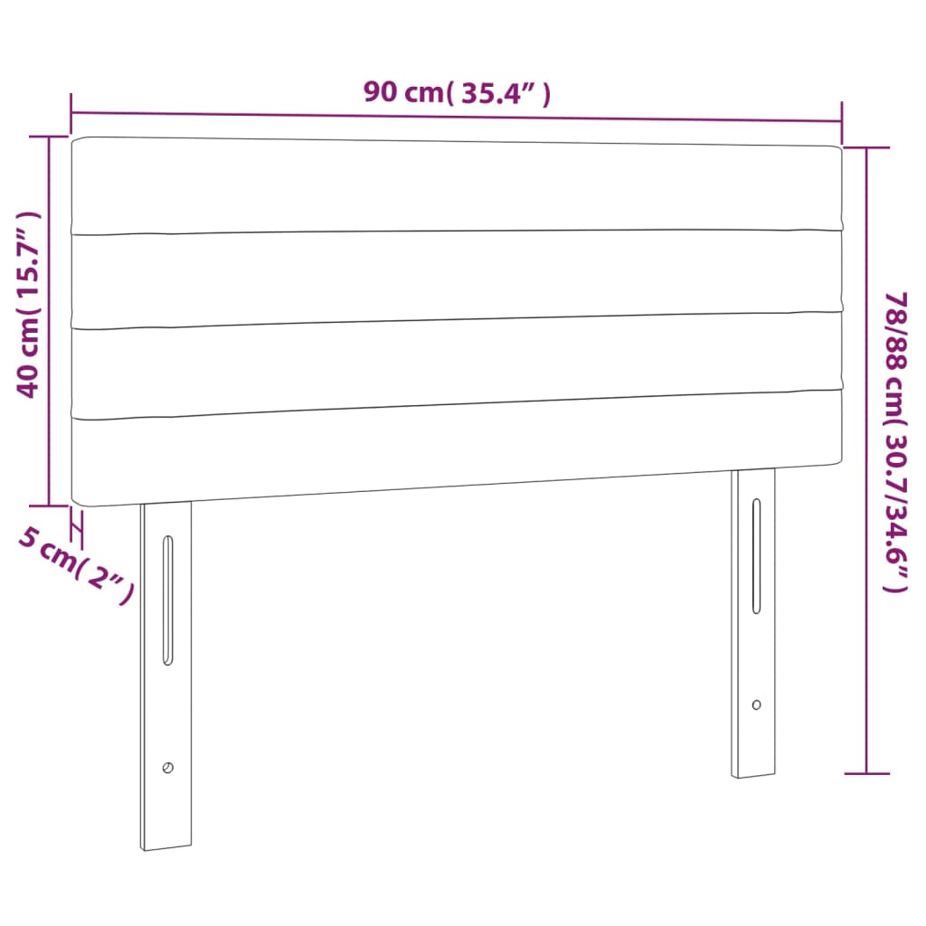 Hoofdbord LED 90x5x78/88 cm stof blauw is nu te koop bij PeponiXL, paradijselijk wonen!