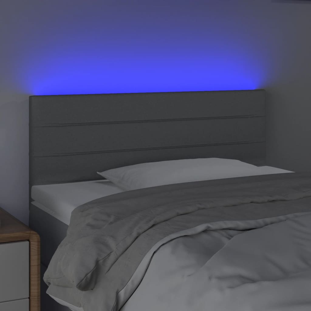Hoofdbord LED 100x5x78/88 cm stof lichtgrijs is nu te koop bij PeponiXL, paradijselijk wonen!