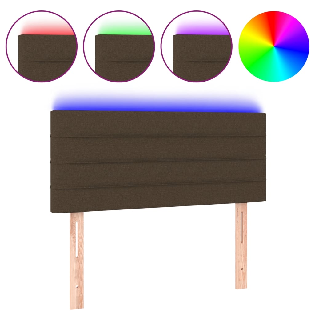 Hoofdbord LED 100x5x78/88 cm stof donkerbruin is nu te koop bij PeponiXL, paradijselijk wonen!