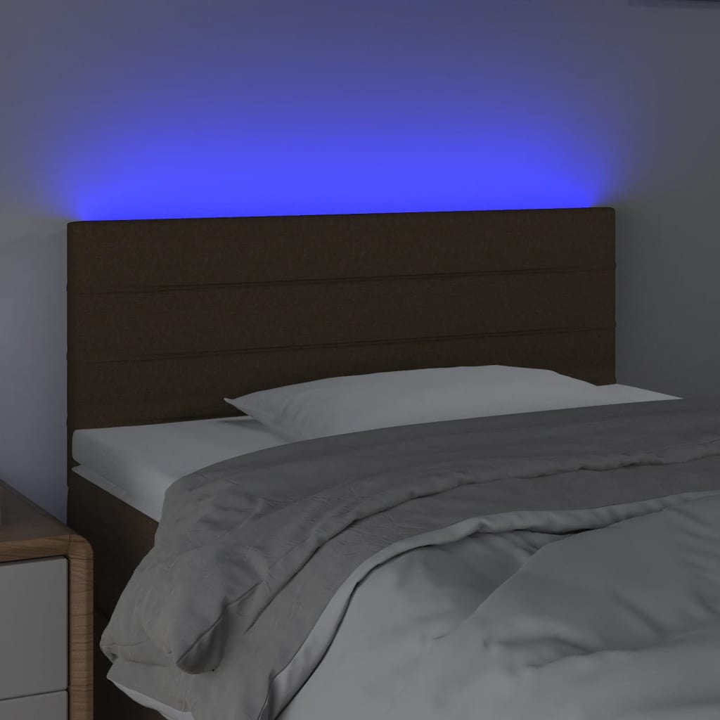 Hoofdbord LED 100x5x78/88 cm stof donkerbruin is nu te koop bij PeponiXL, paradijselijk wonen!