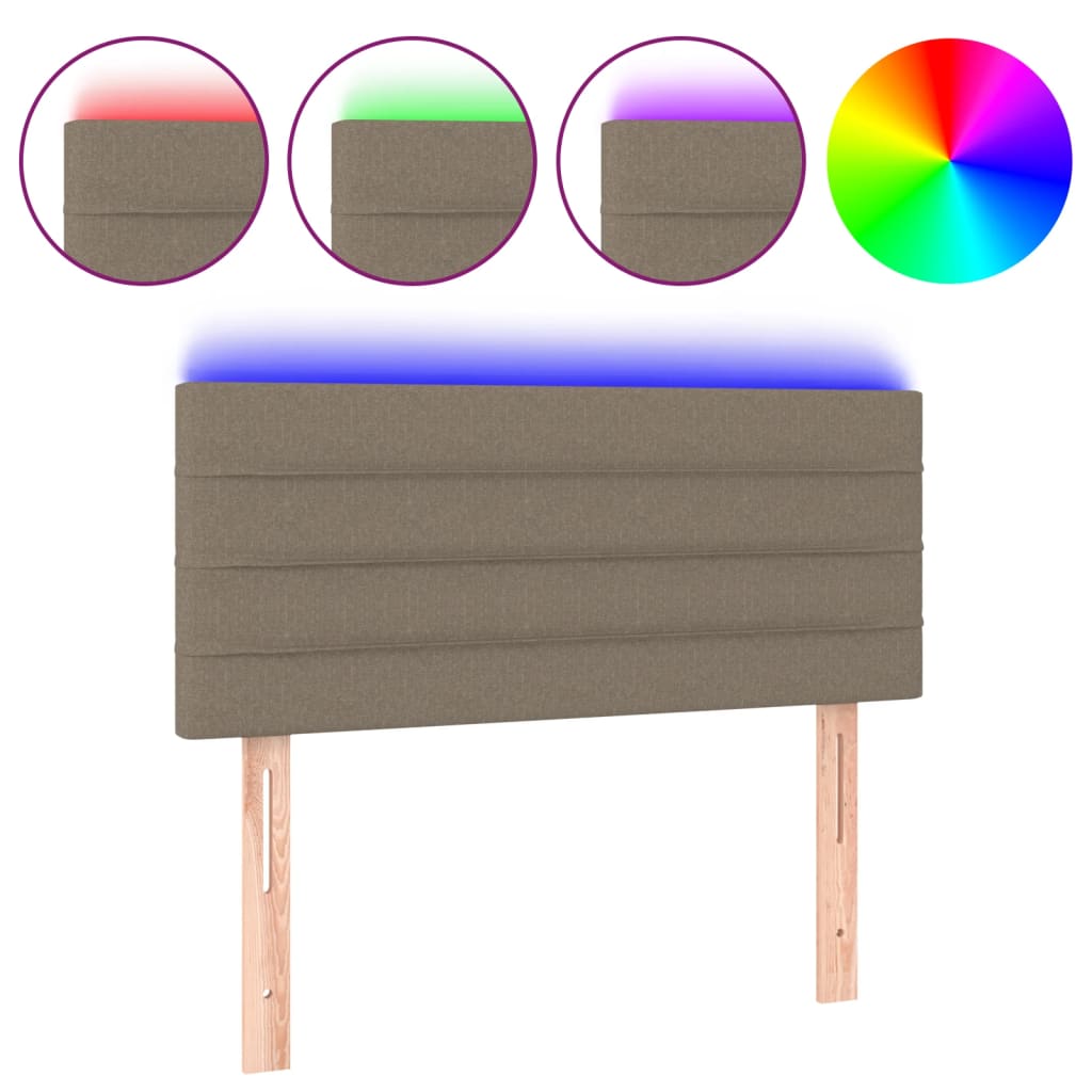 Hoofdbord LED 100x5x78/88 cm stof taupe is nu te koop bij PeponiXL, paradijselijk wonen!