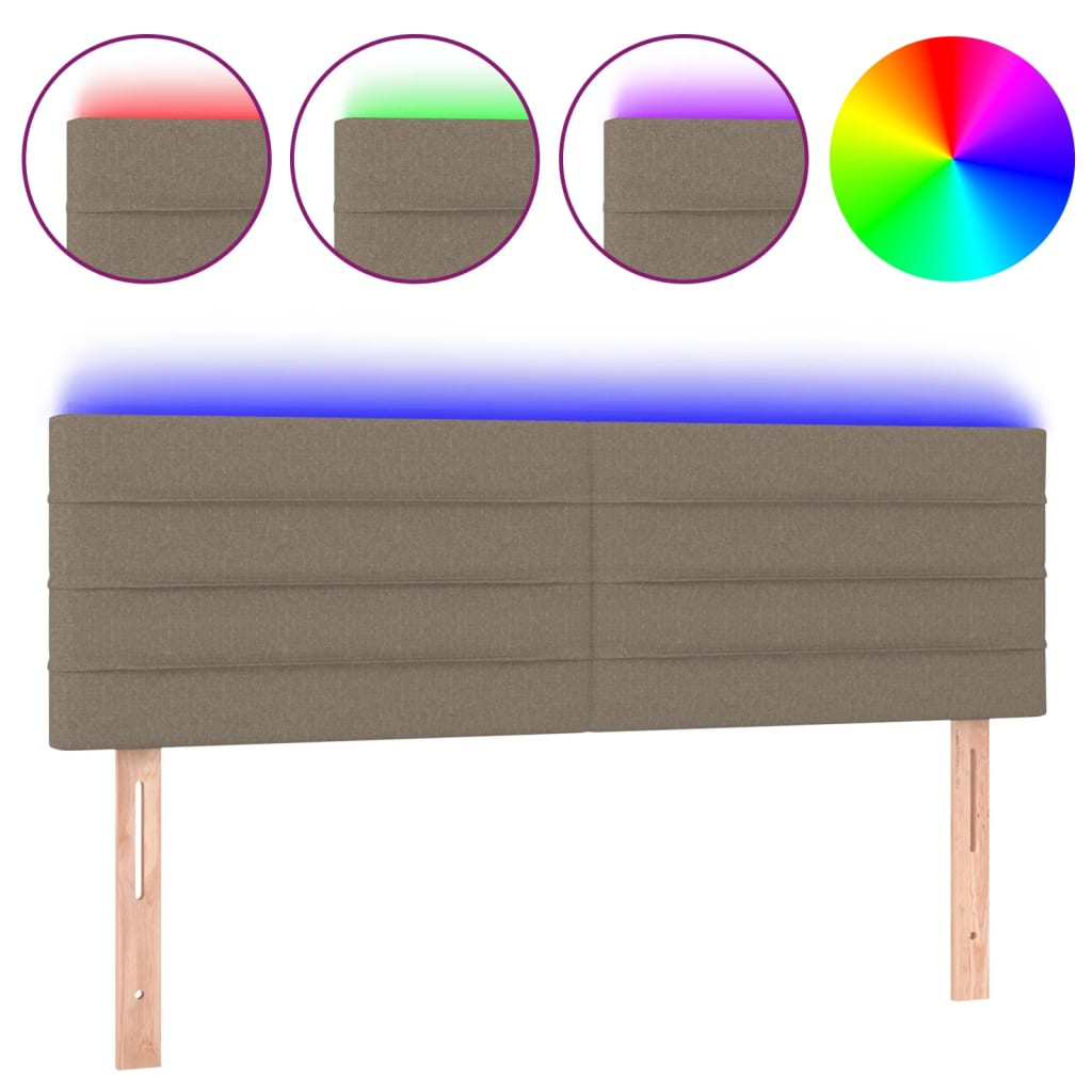 Hoofdbord LED 144x5x78/88 cm stof taupe is nu te koop bij PeponiXL, paradijselijk wonen!