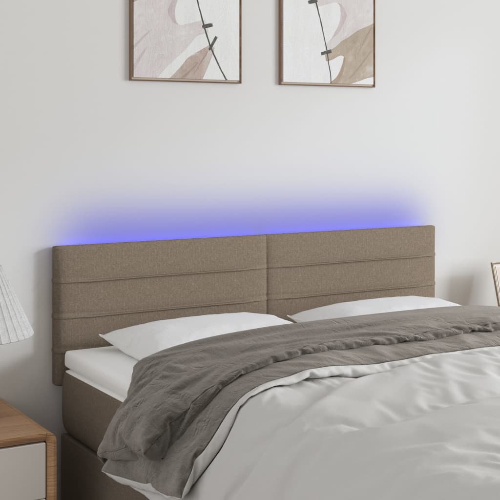 Hoofdbord LED 144x5x78/88 cm stof taupe is nu te koop bij PeponiXL, paradijselijk wonen!