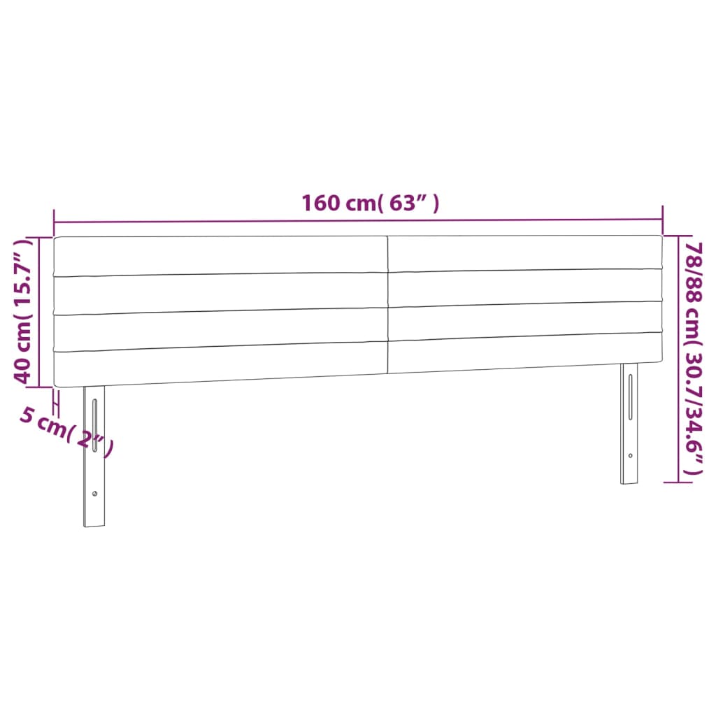 Hoofdbord LED 160x5x78/88 cm stof donkergrijs is nu te koop bij PeponiXL, paradijselijk wonen!