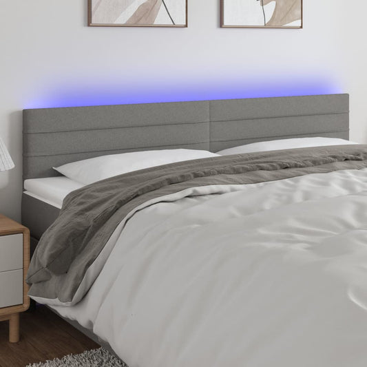 Hoofdbord LED 160x5x78/88 cm stof donkergrijs is nu te koop bij PeponiXL, paradijselijk wonen!