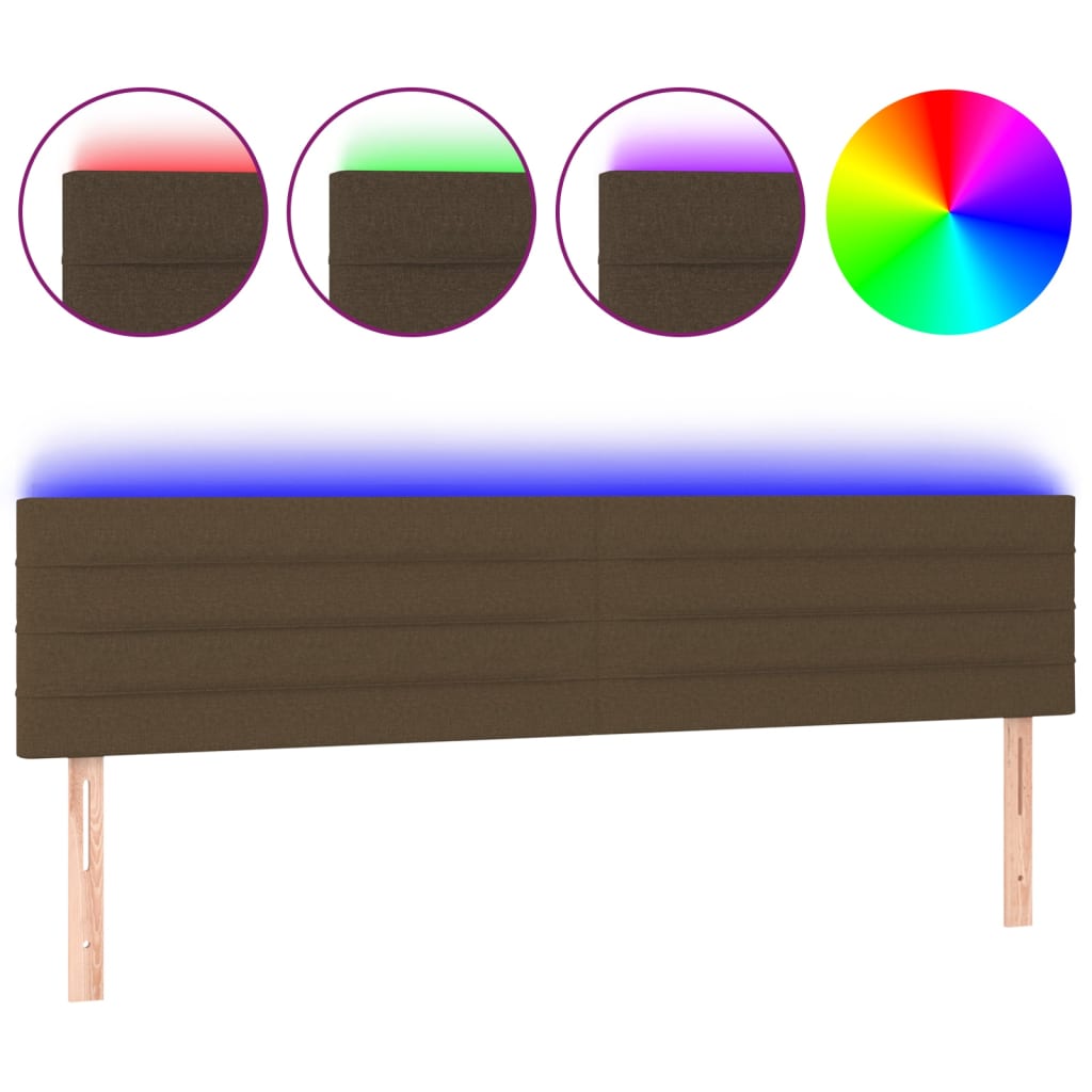 Hoofdbord LED 160x5x78/88 cm stof donkerbruin is nu te koop bij PeponiXL, paradijselijk wonen!