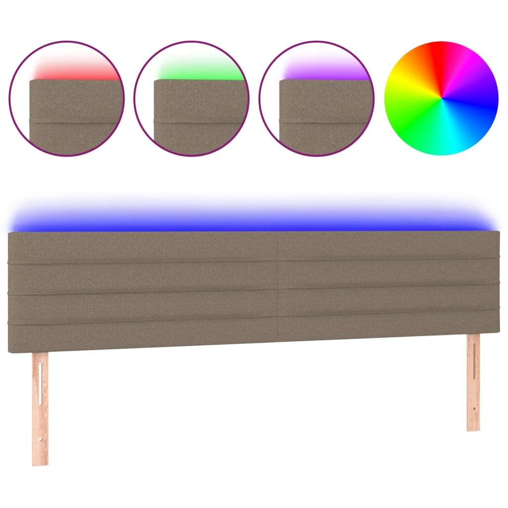 Hoofdbord LED 160x5x78/88 cm stof taupe is nu te koop bij PeponiXL, paradijselijk wonen!