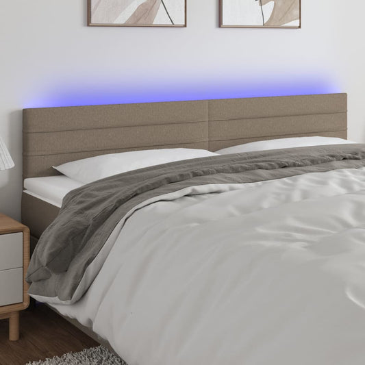 Hoofdbord LED 180x5x78/88 cm stof taupe is nu te koop bij PeponiXL, paradijselijk wonen!