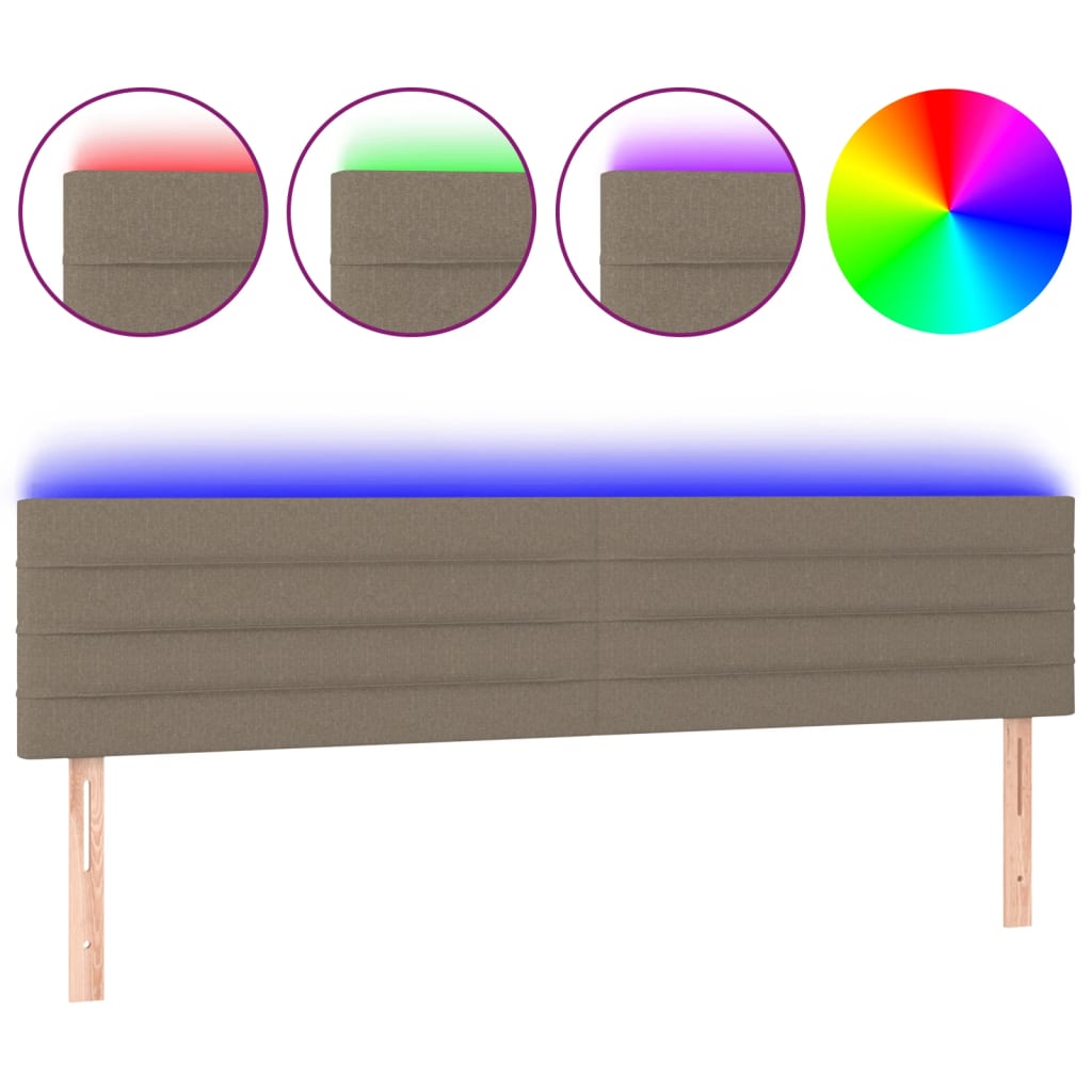 Hoofdbord LED 200x5x78/88 cm stof taupe is nu te koop bij PeponiXL, paradijselijk wonen!