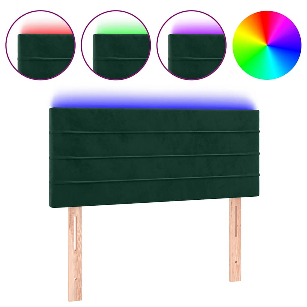 Hoofdbord LED 80x5x78/88 cm fluweel donkergroen is nu te koop bij PeponiXL, paradijselijk wonen!