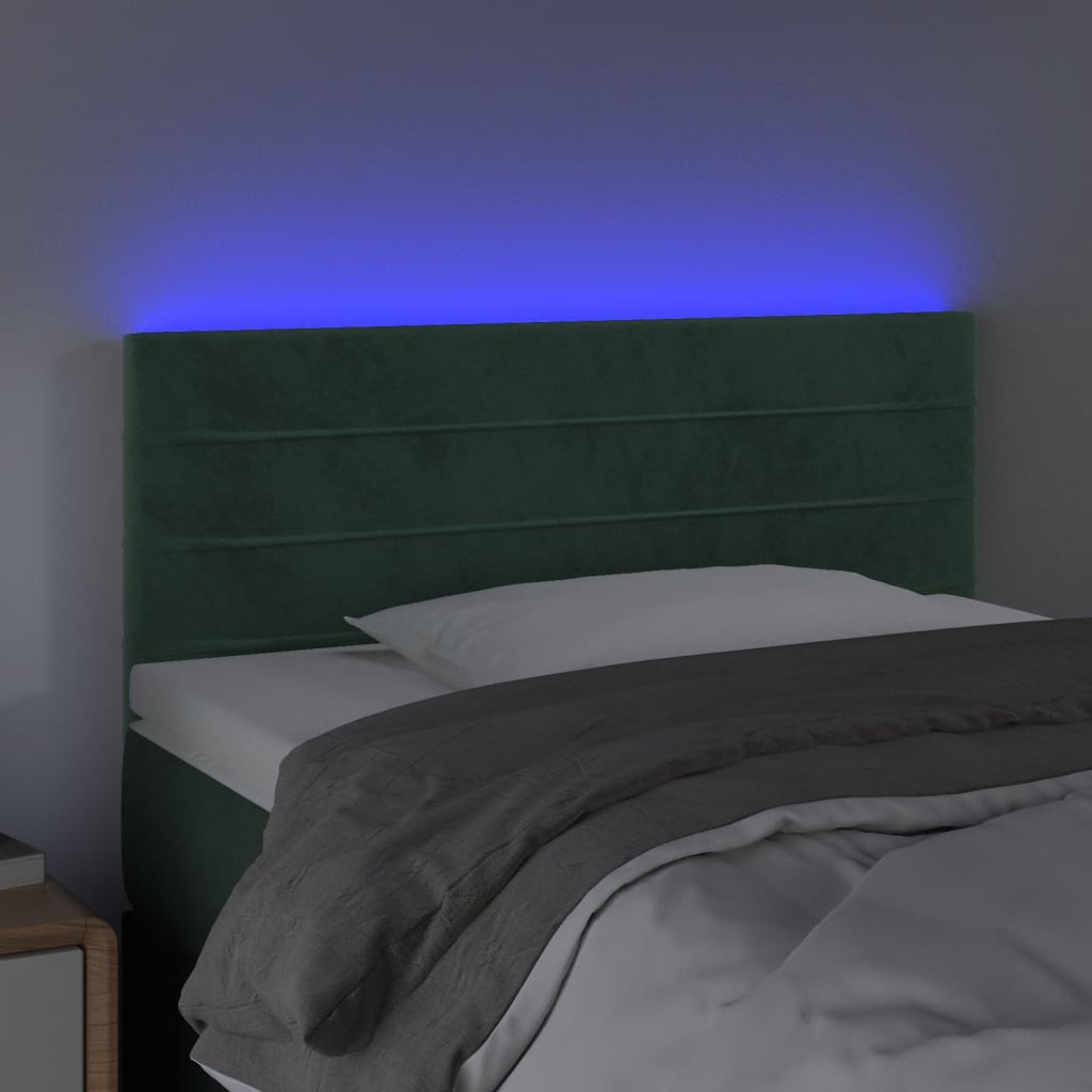 Hoofdbord LED 80x5x78/88 cm fluweel donkergroen is nu te koop bij PeponiXL, paradijselijk wonen!