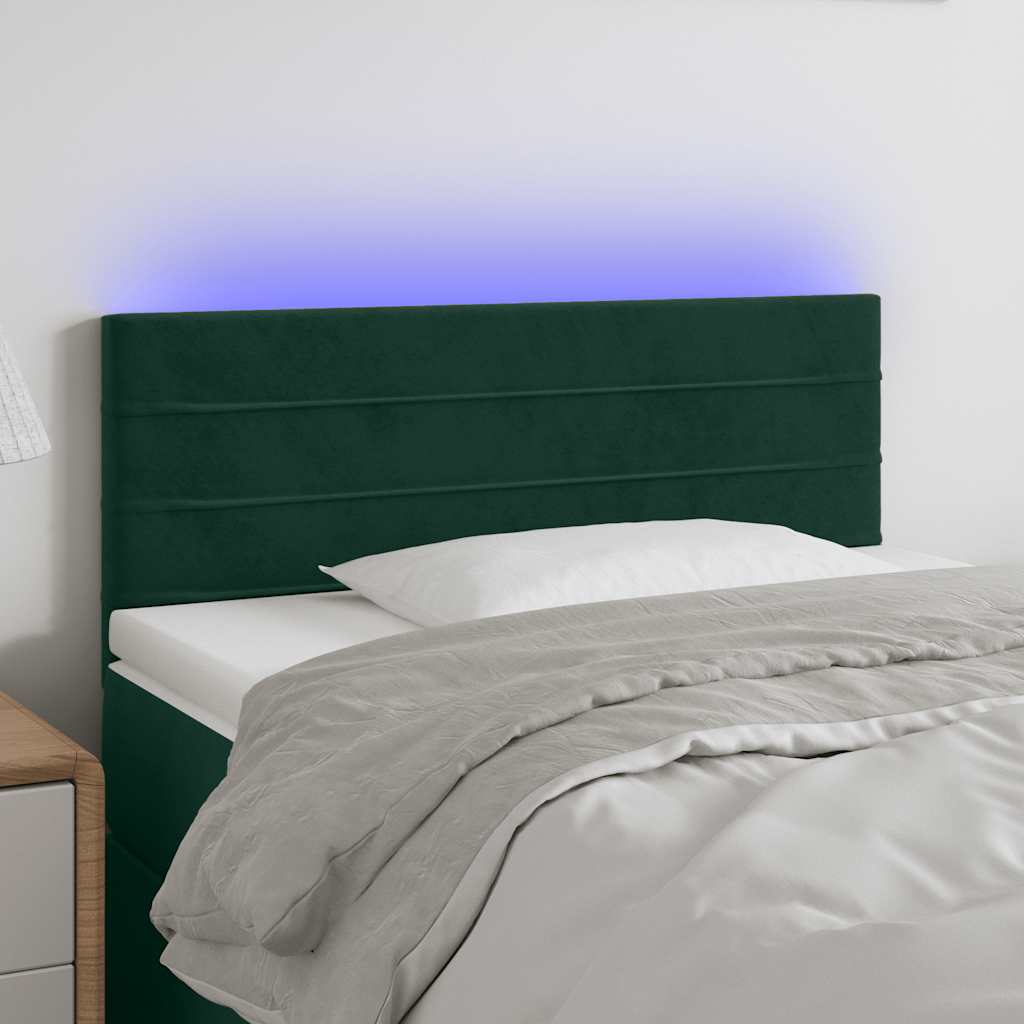 Hoofdbord LED 80x5x78/88 cm fluweel donkergroen is nu te koop bij PeponiXL, paradijselijk wonen!