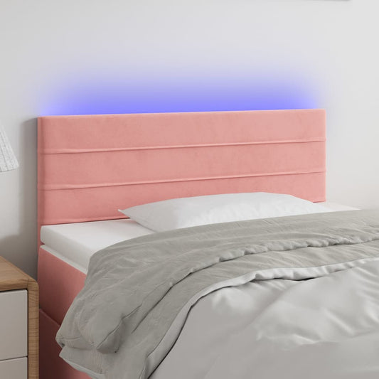 Hoofdbord LED 80x5x78/88 cm fluweel roze is nu te koop bij PeponiXL, paradijselijk wonen!