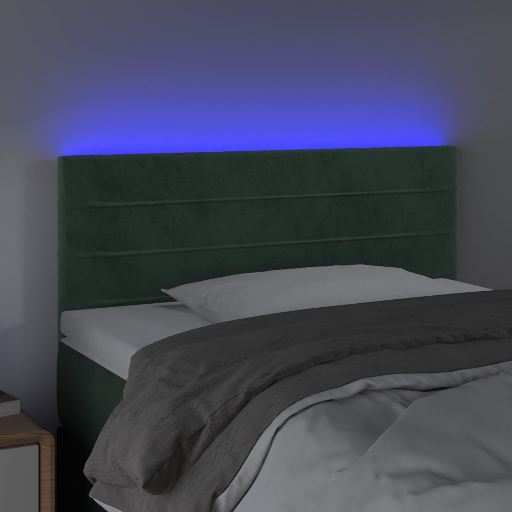 Hoofdbord LED 90x5x78/88 cm fluweel donkergroen is nu te koop bij PeponiXL, paradijselijk wonen!