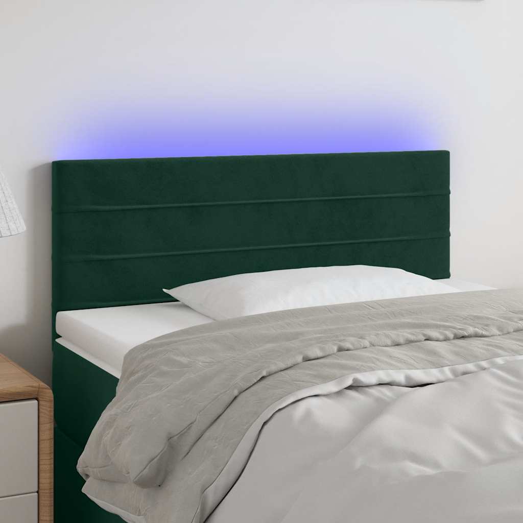 Hoofdbord LED 90x5x78/88 cm fluweel donkergroen is nu te koop bij PeponiXL, paradijselijk wonen!