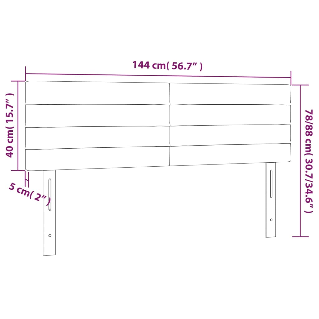 Hoofdbord LED 144x5x78/88 cm fluweel roze is nu te koop bij PeponiXL, paradijselijk wonen!