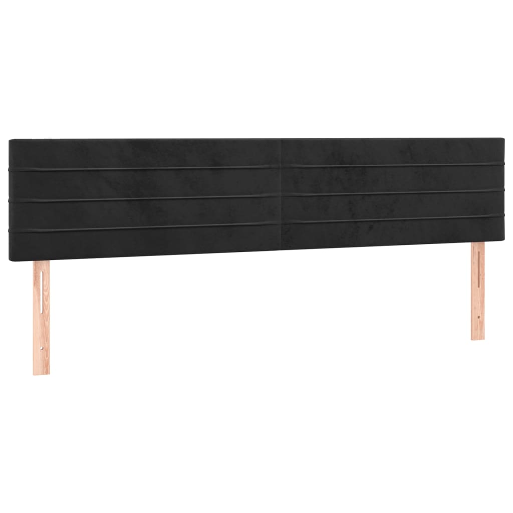 Hoofdbord LED 160x5x78/88 cm fluweel zwart is nu te koop bij PeponiXL, paradijselijk wonen!
