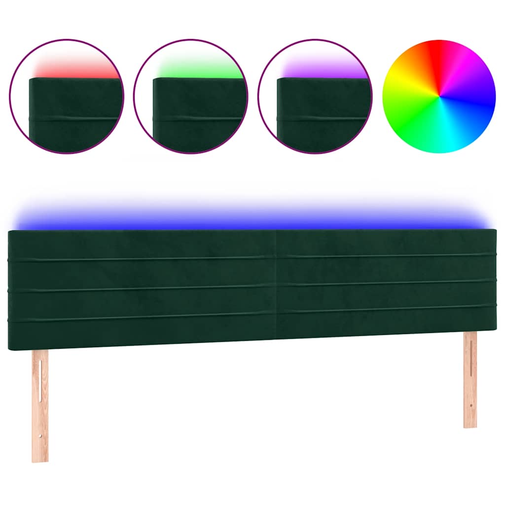 Hoofdbord LED 180x5x78/88 cm fluweel donkergroen is nu te koop bij PeponiXL, paradijselijk wonen!
