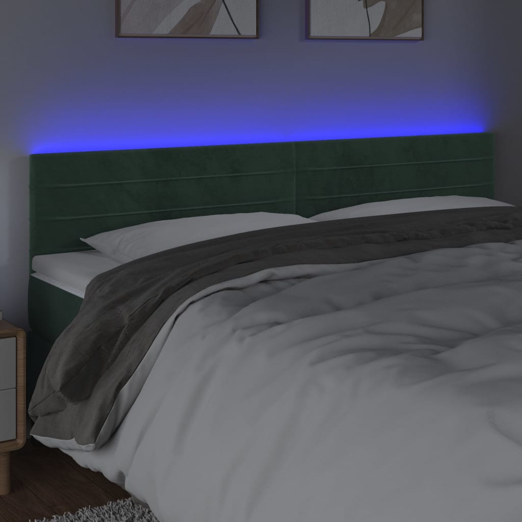 Hoofdbord LED 180x5x78/88 cm fluweel donkergroen is nu te koop bij PeponiXL, paradijselijk wonen!