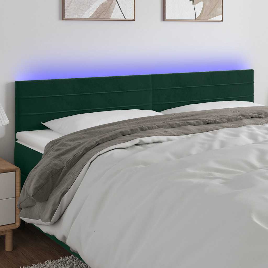 Hoofdbord LED 180x5x78/88 cm fluweel donkergroen is nu te koop bij PeponiXL, paradijselijk wonen!