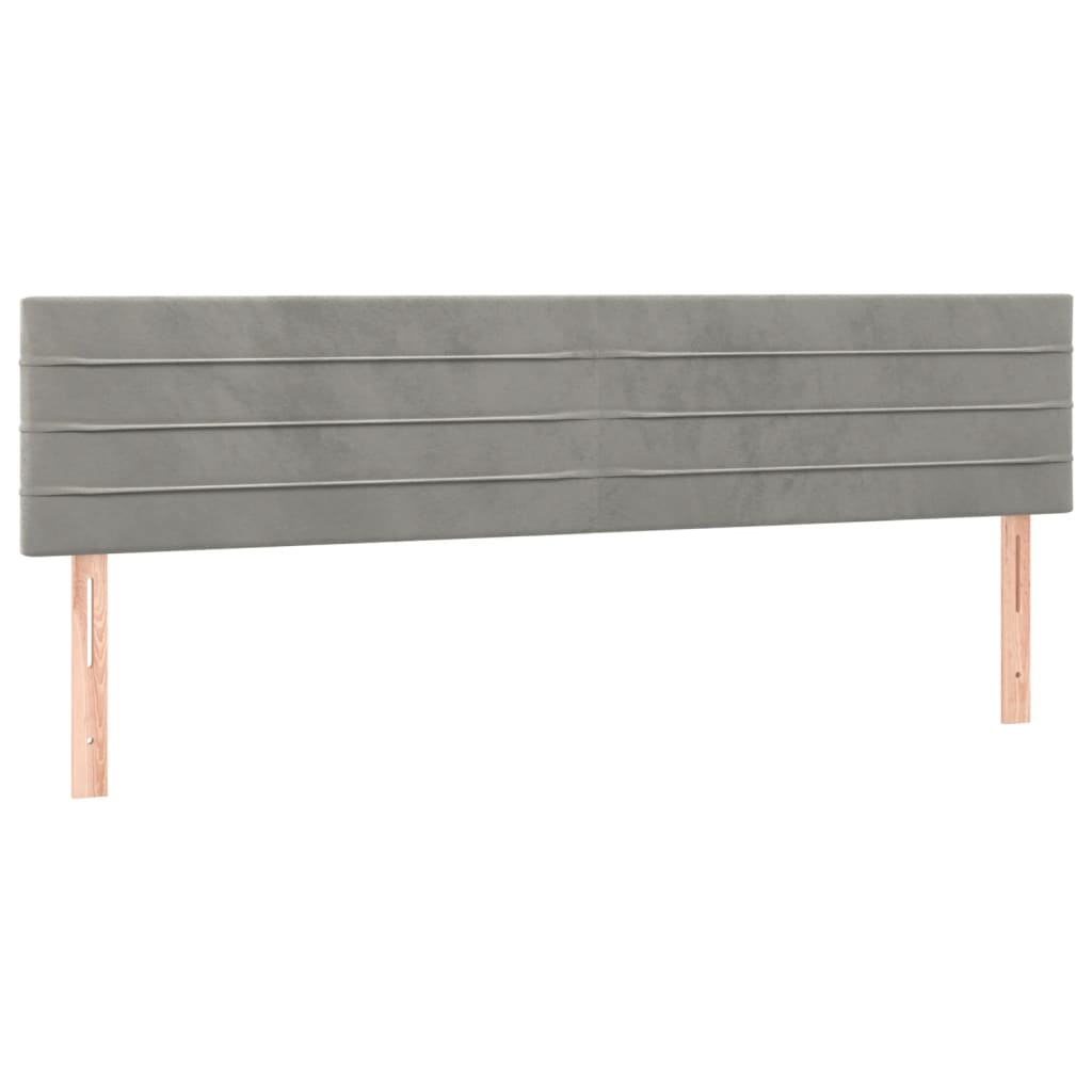 Hoofdbord LED 200x5x78/88 cm fluweel lichtgrijs is nu te koop bij PeponiXL, paradijselijk wonen!