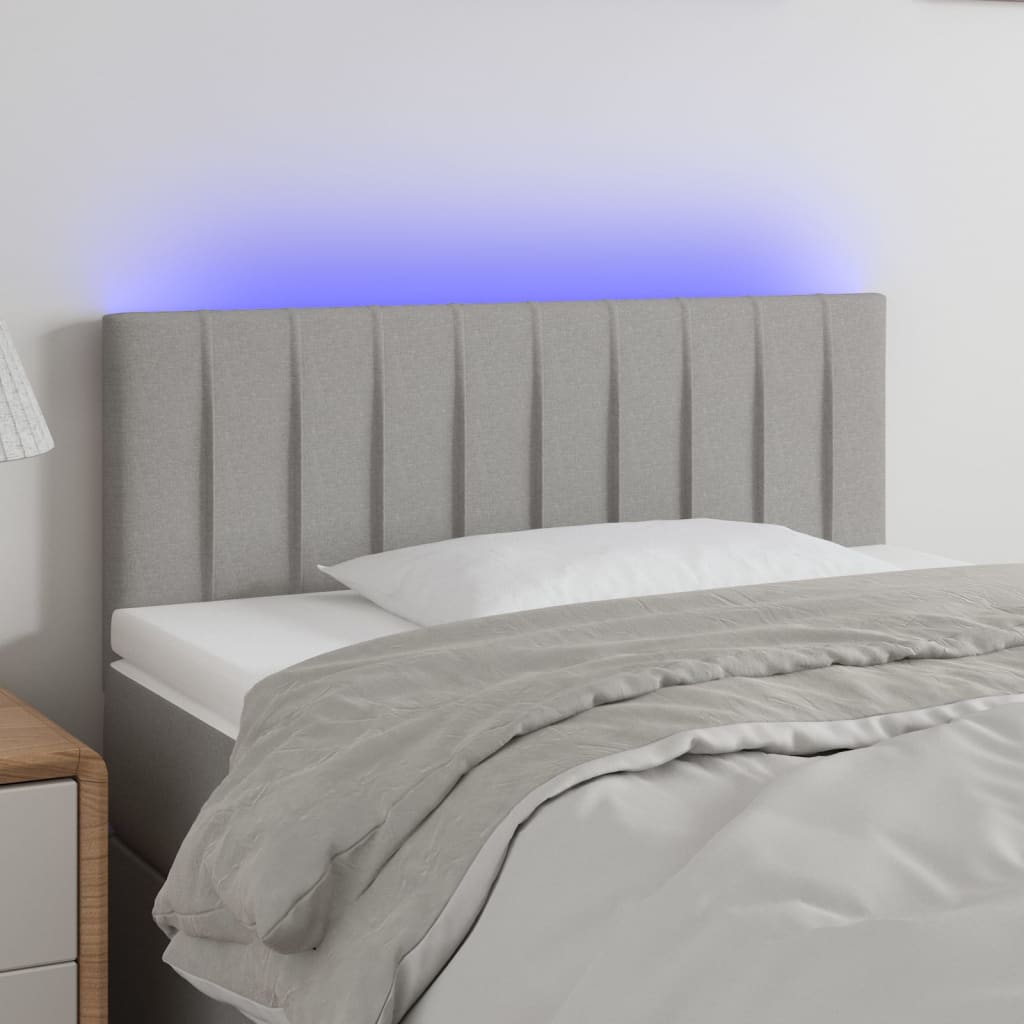 Hoofdbord LED 80x5x78/88 cm stof lichtgrijs is nu te koop bij PeponiXL, paradijselijk wonen!
